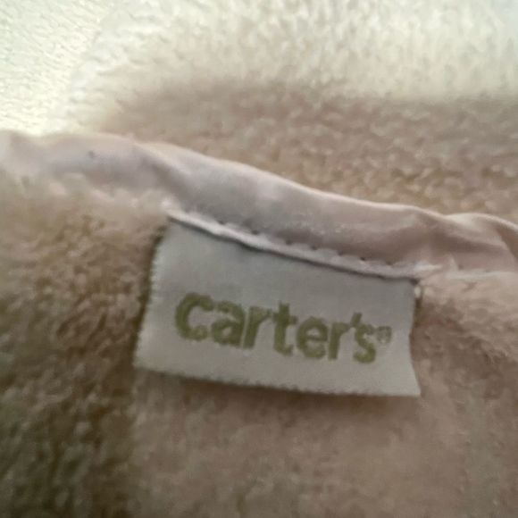 Carters sweet Baby blanket with satin cord edge cream color and tiny bear - Picture 3 of 5